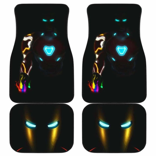 MV Car Floor Mats MV IronMan Neon Lights Hand With Golden Gauntlets Car Mats