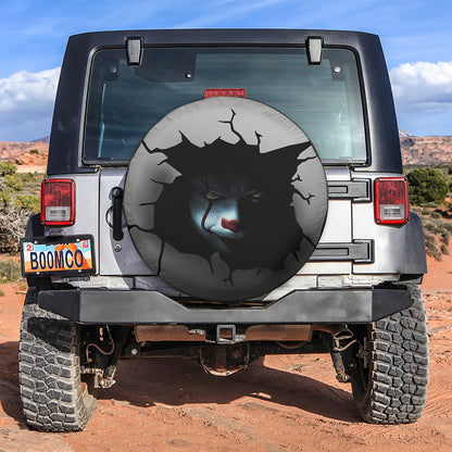 Horror Spare Tire Cover It Penny Wise Breaks The Wall Tire Covers Gray