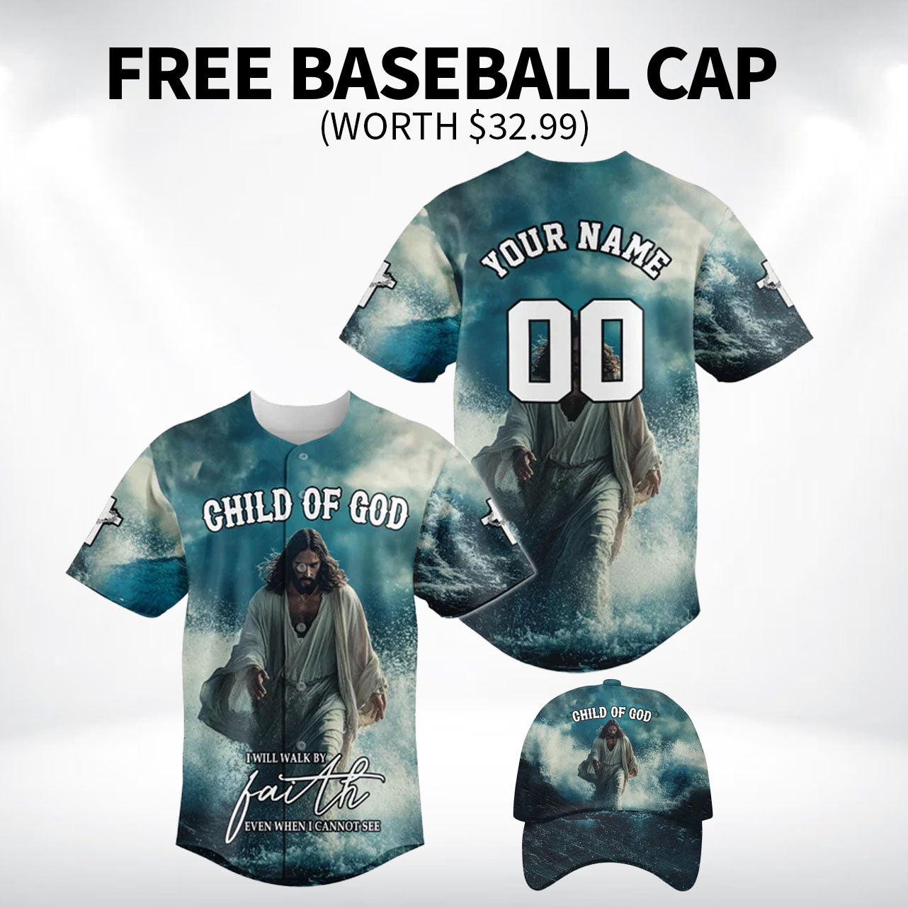 I will Walk by faith even when I cannot see Baseball Jersey Bundle