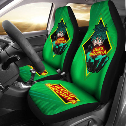 My Hero Academia Car Seat Covers Izuku Midoriya Hero Suit Graphic Seat Covers Green