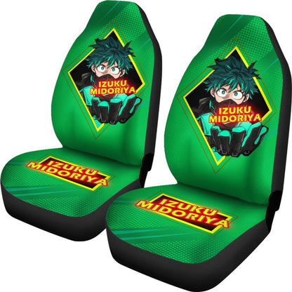 My Hero Academia Car Seat Covers Izuku Midoriya Hero Suit Graphic Seat Covers Green