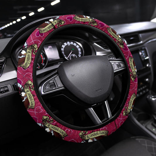 TNBC Steering Wheel Cover Jack And Sally Simply Meant To Be Driving Wheel Cover Pink