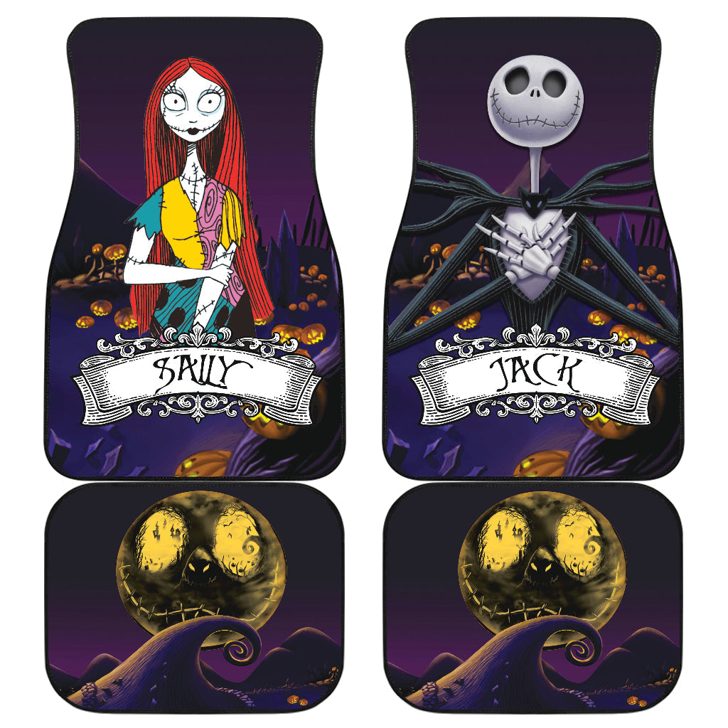 TNBC Car Floor Mats Jack And Sally The Hill Under The Moon Floor Mats