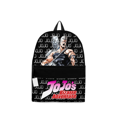 Jojo’s Bizarre Adventure Backpack Jojo’s Bizarre Adventure Jean-Pierre Polnareff Graphic Backpacks Black