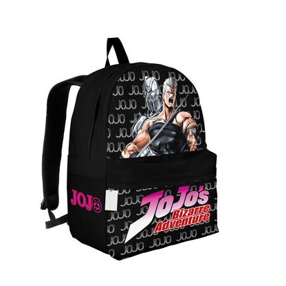 Jojo’s Bizarre Adventure Backpack Jojo’s Bizarre Adventure Jean-Pierre Polnareff Graphic Backpacks Black