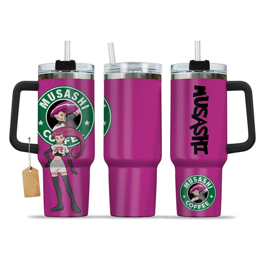 PKM 40 Oz Tumbler Jessie Musashi Coffee Graphic Tumbler 40 Oz Pink