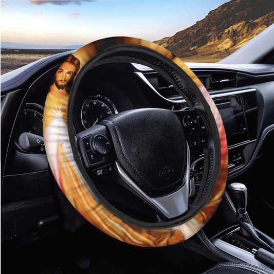 Jesus Steering Wheel Cover Jesus Graphic Picture Pattern Driving Wheel Cover Colorful