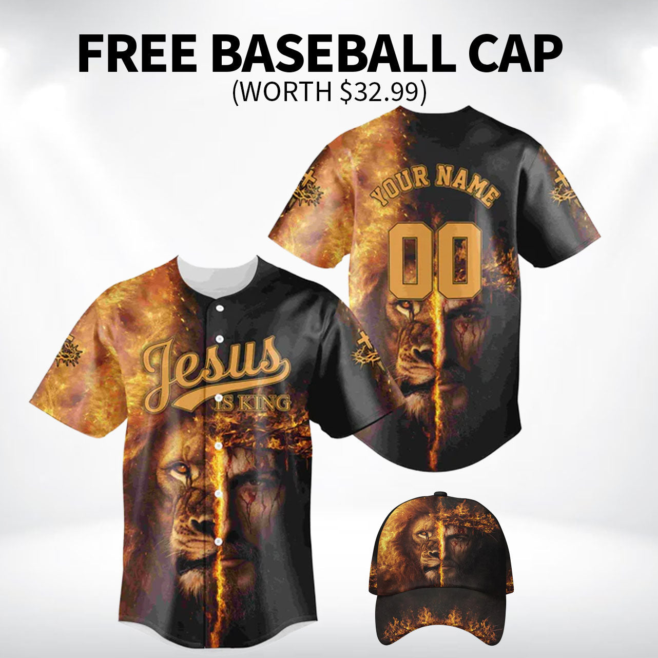 Jesus Is King Lion Baseball Jersey Bundle