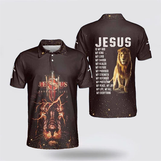 Jesus Polo Shirt Lion Jesus Is My God Polo Tees Brown