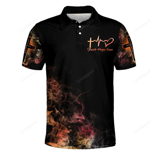 Jesus Polo Shirt I Can Do All Things Through Christ Polo Tees Black Orange