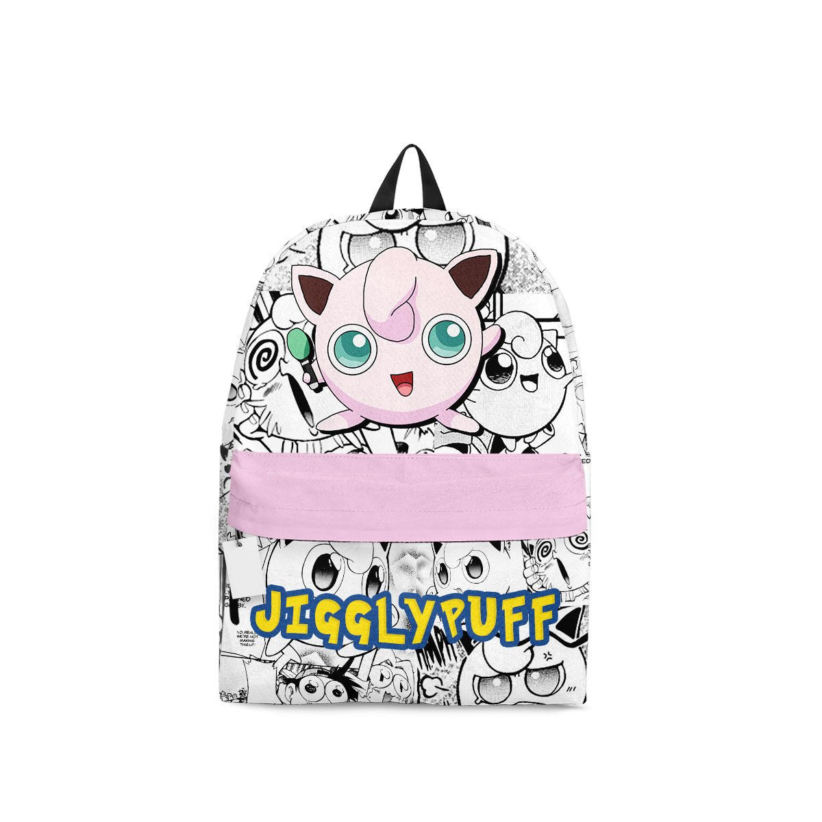 PKM Backpack Jigglypuff PKM Manga Pattern Backpacks Gray Pink