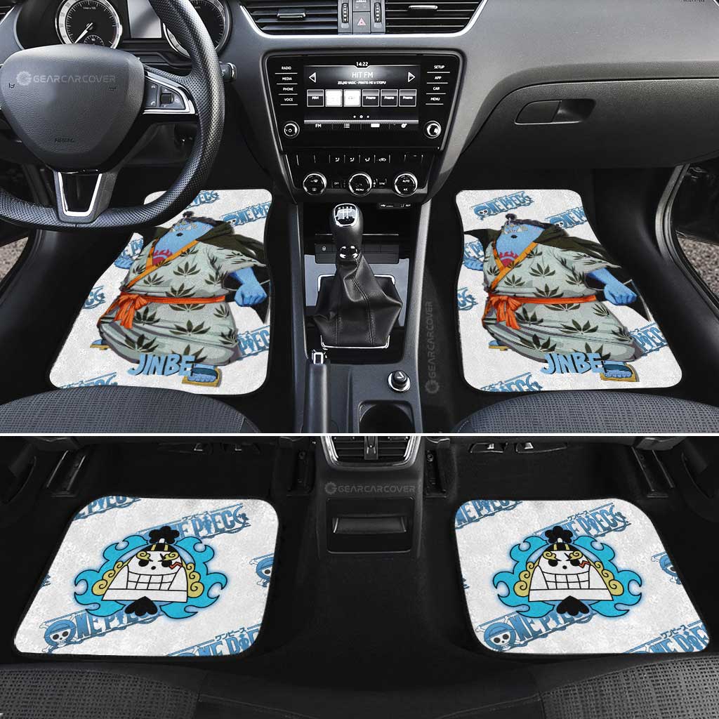 One Piece Car Mats One Piece Jinbe Graphic Jolly Roger Symbol Car Floor Mats White Blue