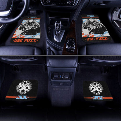 One Piece Car Mats Character Jinbe Jolly Roger Symbol Car Floor Mats Colorful