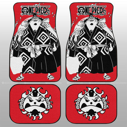 One Piece Car Mats One Piece Jinbe Jolly Roger Symbol Car Floor Mats Red White