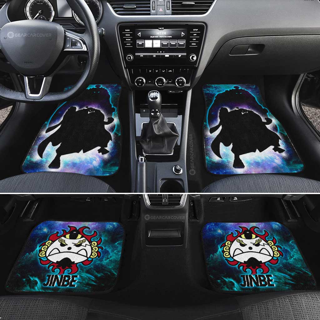 One Piece Car Mats Jinbe Silhouette Jolly Roger Symbol Galaxy Car Floor Mats Colorful