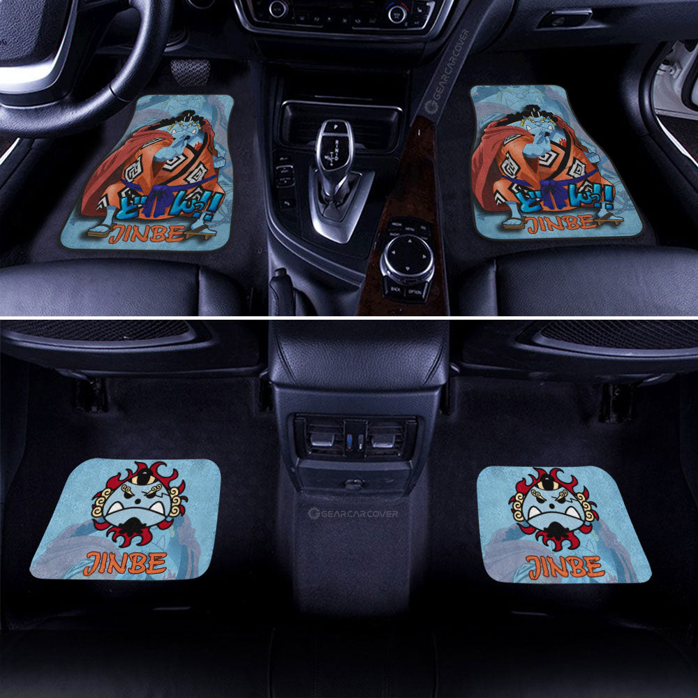 One Piece Car Mats Jinbe Graphic Jolly Roger Symbol Car Floor Mats Blue