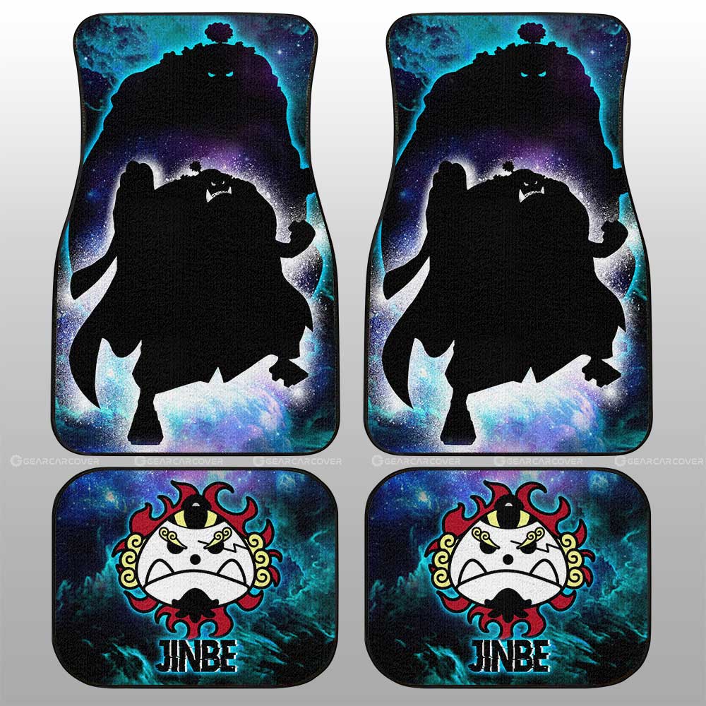 One Piece Car Mats Jinbe Silhouette Jolly Roger Symbol Galaxy Car Floor Mats Colorful