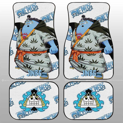 One Piece Car Mats One Piece Jinbe Graphic Jolly Roger Symbol Car Floor Mats White Blue