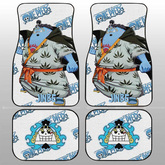 One Piece Car Mats One Piece Jinbe Graphic Jolly Roger Symbol Car Floor Mats White Blue