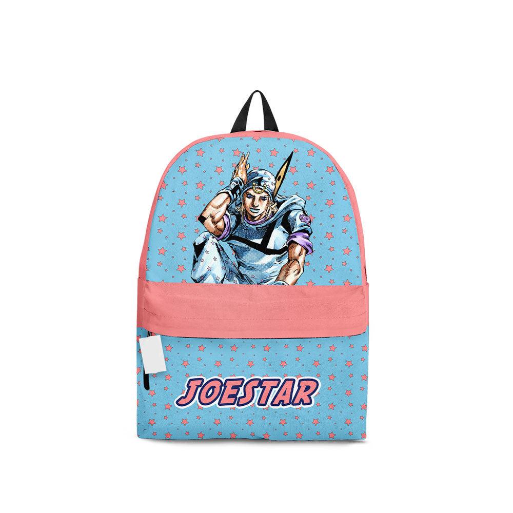 Jojo’s Bizarre Adventure Backpack Johnny Joestar Character Graphic Symbol Backpacks Pink Blue