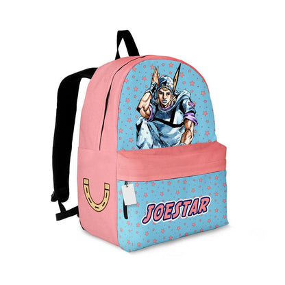 Jojo’s Bizarre Adventure Backpack Johnny Joestar Character Graphic Symbol Backpacks Pink Blue