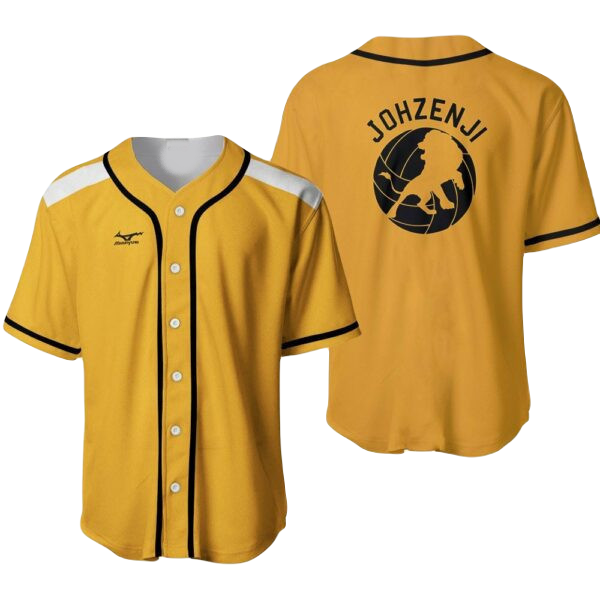 Haikyuu Baseball Jersey Johzenji The Lion Haikyuu Jersey Shirt Yellow Unisex Adult New Release