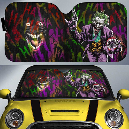 Joker Car Sun Shade Crazy Joker Laughing Graphic Winshield Sun Shade Colorful