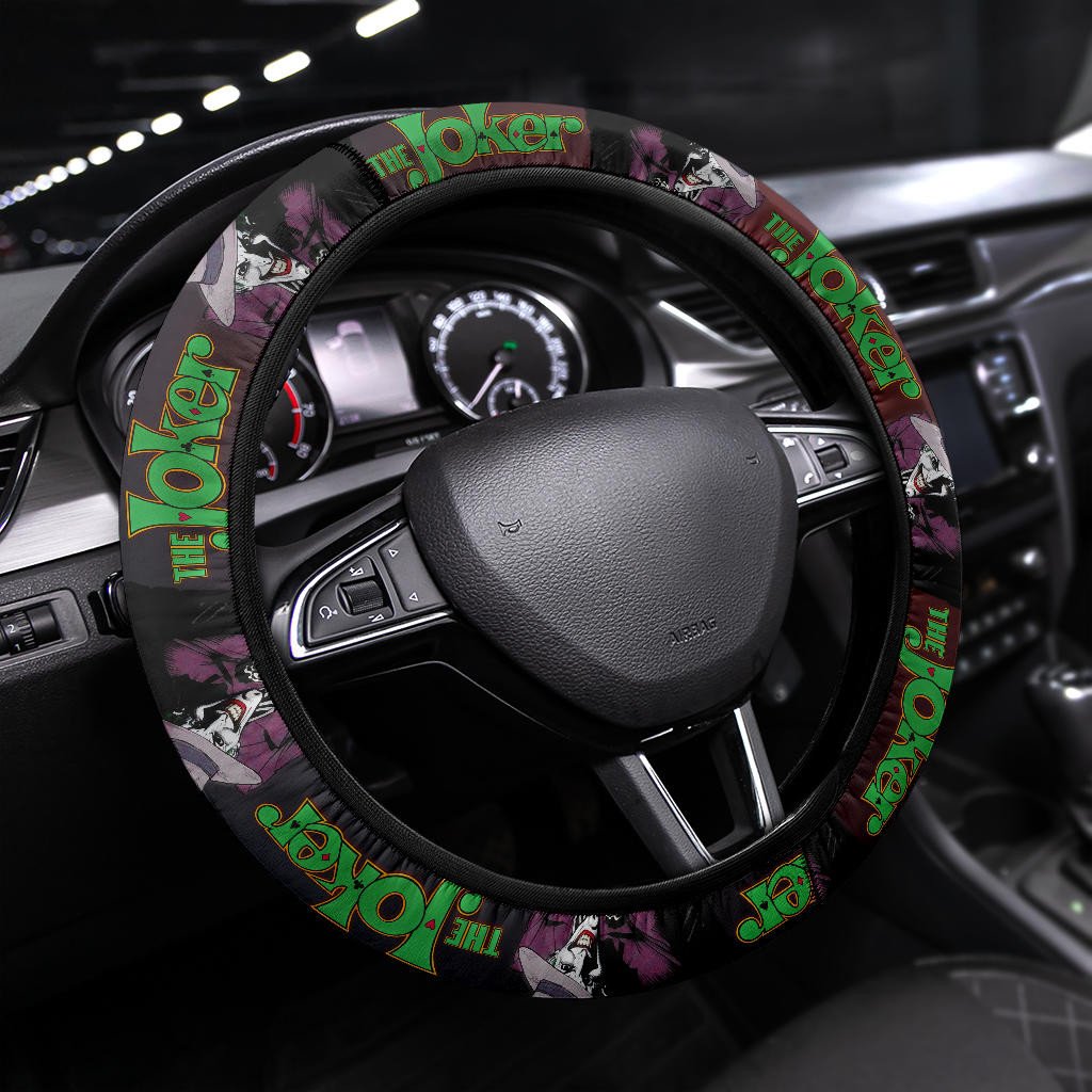 Joker Steering Wheel Cover Joker The Clown Pattern Driving Wheel Cover Purple Green