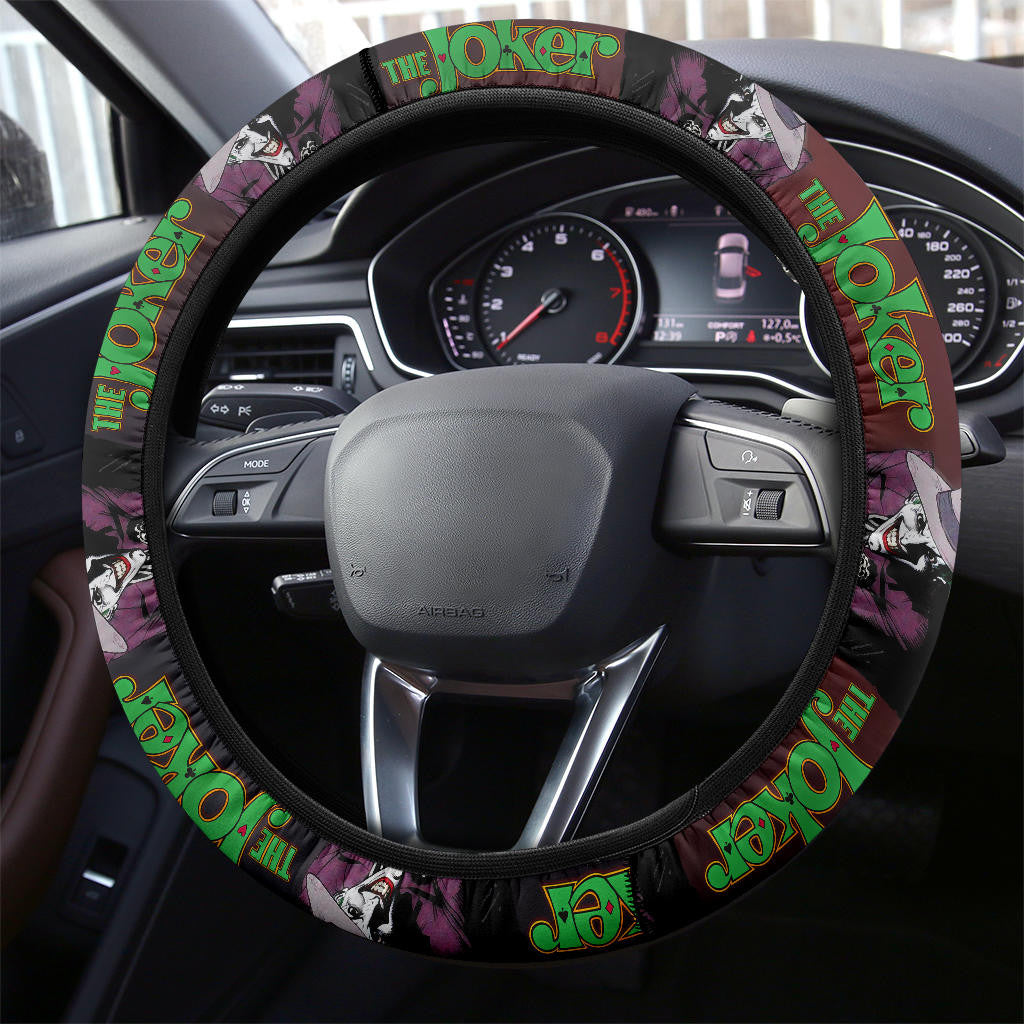 Joker Steering Wheel Cover Joker The Clown Pattern Driving Wheel Cover Purple Green