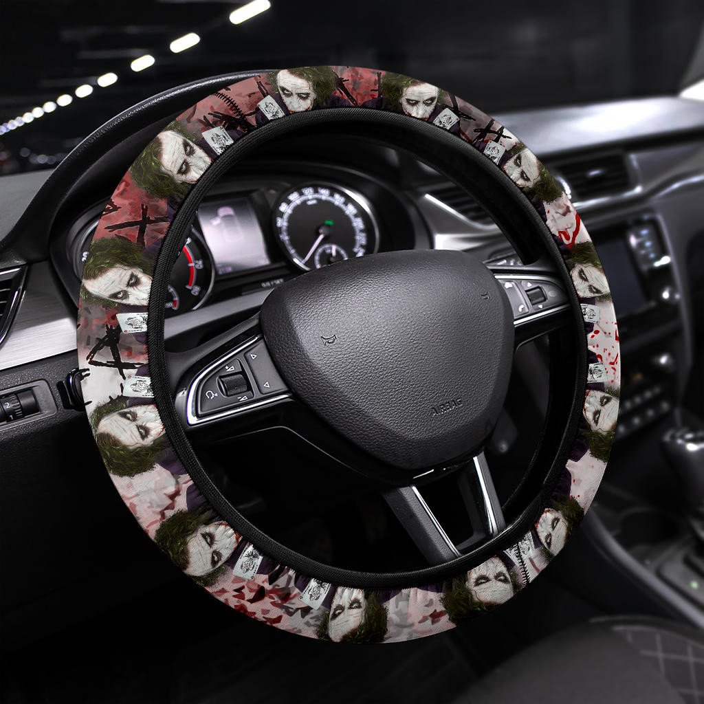 Joker Steering Wheel Cover Joker Graphic Why So Serious Driving Wheel Cover White