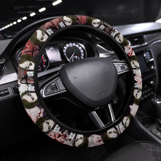 Joker Steering Wheel Cover Joker Graphic Why So Serious Driving Wheel Cover White