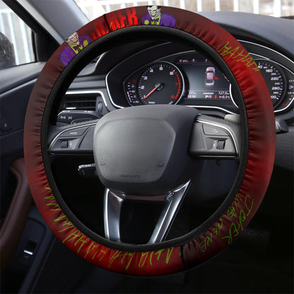 Joker Steering Wheel Cover Joker Was Here Haha Pattern Driving Wheel Cover Red