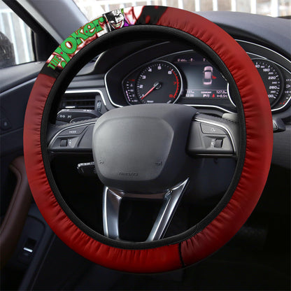 Joker Steering Wheel Cover The Joker Smile Graphic Driving Wheel Cover Red