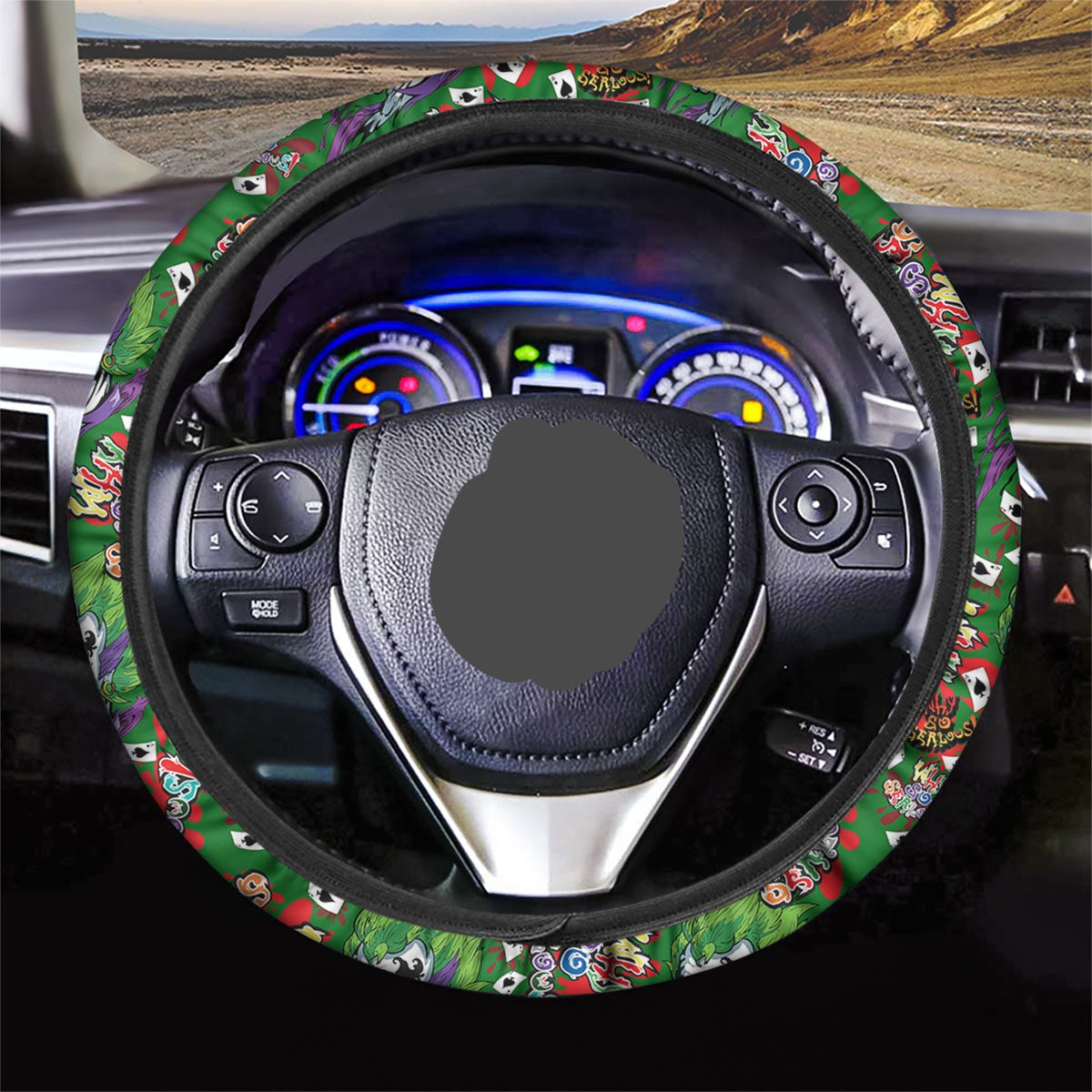 Joker Steering Wheel Cover Joker Card Why So Serious Driving Wheel Cover Green