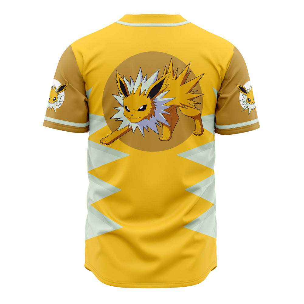 PKM Baseball Jersey PKM Electric Type Jolteon Graphic Jersey Shirt Yellow Unisex