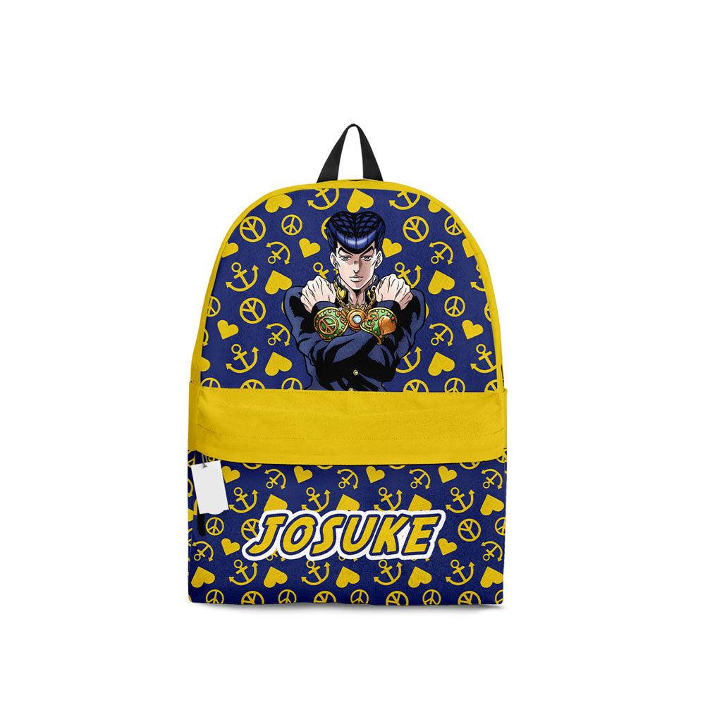 Jojo’s Bizarre Adventure Backpack Josuke Higashikata Symbol Pattern Backpacks Blue Yellow