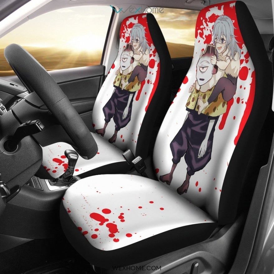 Jujutsu Kaisen Car Seat Covers Jujutsu Kaisen Jogo And Mahito Seat Covers Red White