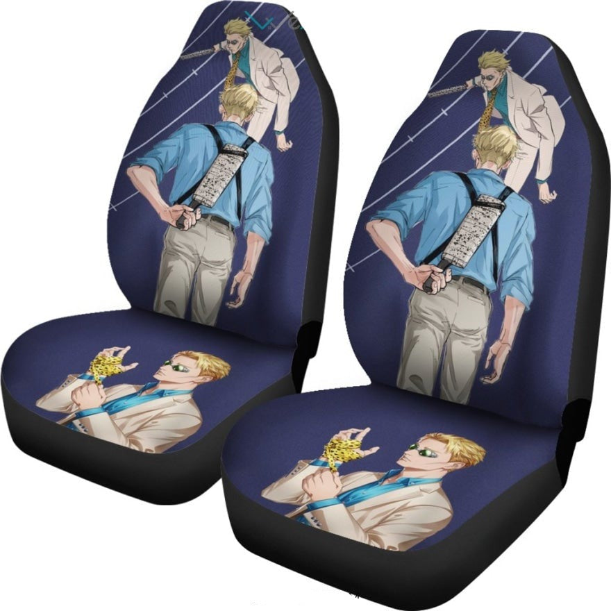 Jujutsu Kaisen Car Seat Covers Nanami Kento Fighting Pose Seat Covers Blue