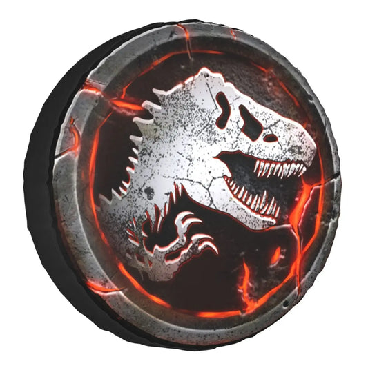 Jurassic Park Spare Tire Cover Jurassic Park Symbol In Lava Tire Covers Black Red