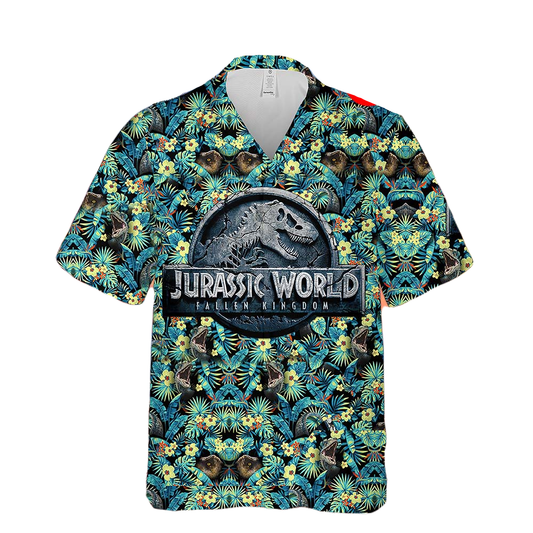 Jurassic Park Hawaii Shirt Jurassic World Fallen Kingdom Hawaiian Shirt Black Green Unisex