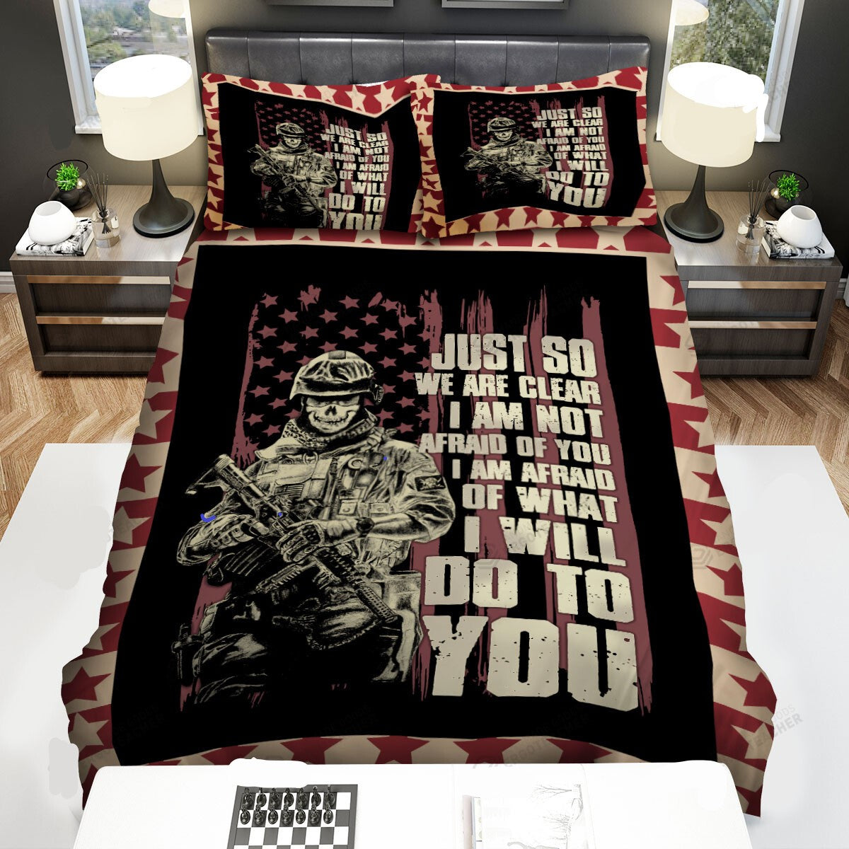 Veteran Bedding Set Just So We Are Clear Veteran Duvet Covers Black Red Unique Gift