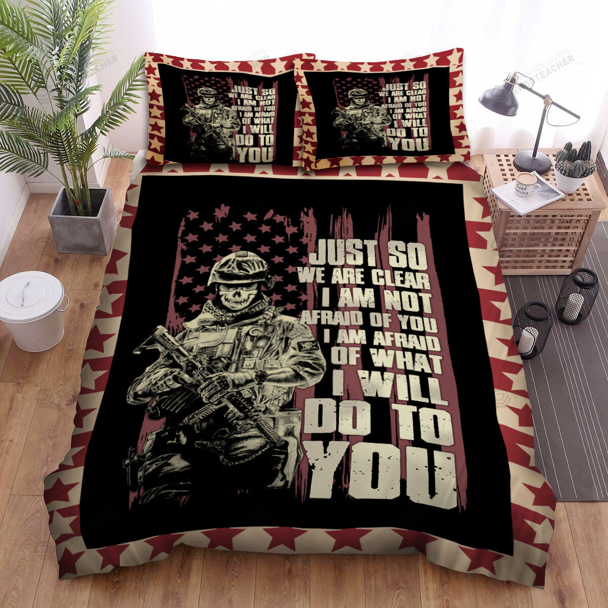 Veteran Bedding Set Just So We Are Clear Veteran Duvet Covers Black Red Unique Gift