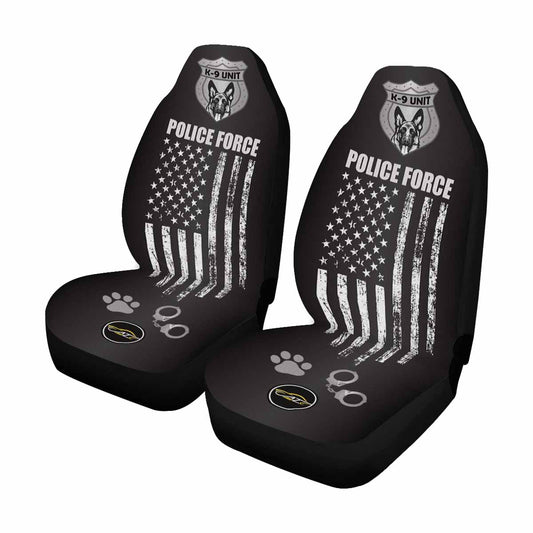 Veteran Car Seat Covers K-9 Unit Police Force Seat Covers Black