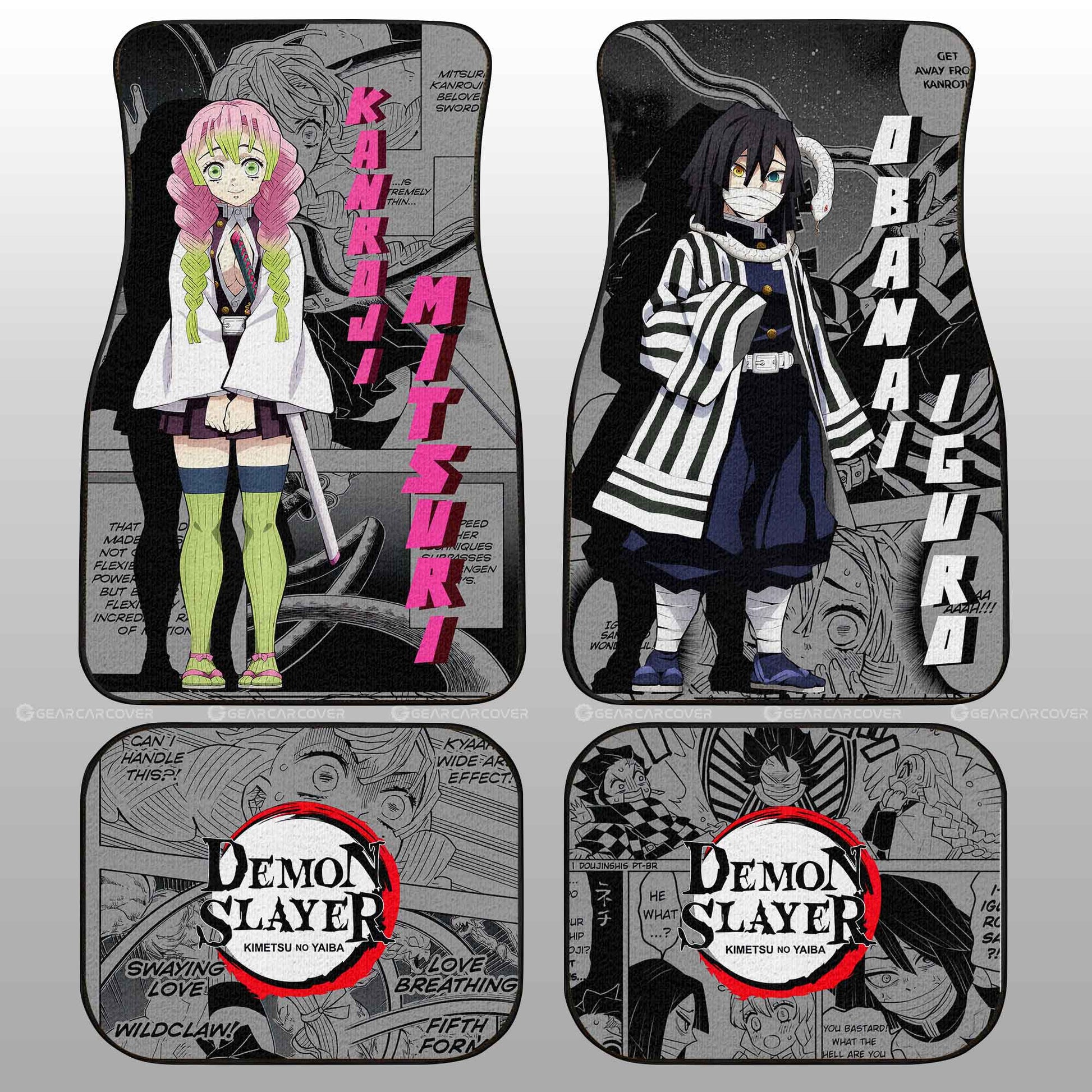 Demon Slayer Car Mats Kanroji And Obanai Car Floor Mats Mix Mangas Floor Mats