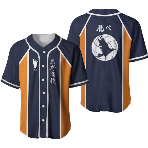 Haikyuu Baseball Jersey Karasuno The Crow Haikyuu Jersey Shirt Black Orange Unisex Adult New Release