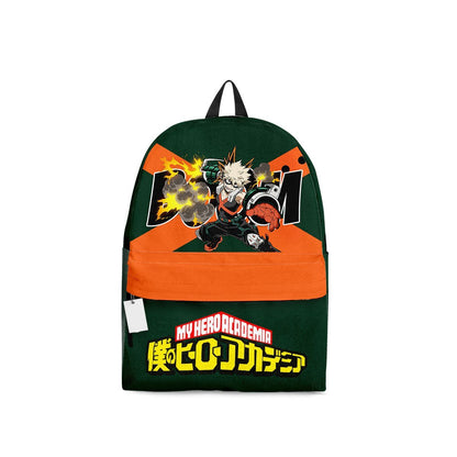 My Hero Academia Backpack Dynamight Hero Katsuki Bakugo Graphic Backpacks Green Orange