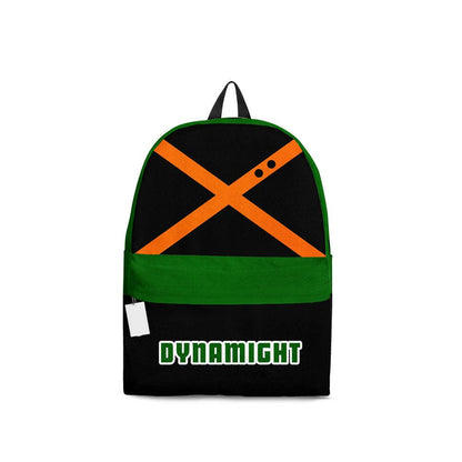 My Hero Academia Backpack Dynamight Hero Character Details Pattern Backpacks Black Green