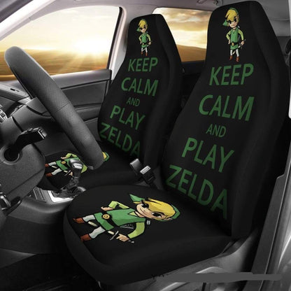 The Legend Of Zelda Car Seat Covers Keep Calm And Play Zelda Seat Covers Black Green