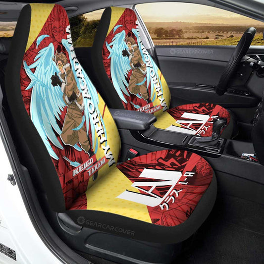 My Hero Academia Car Seat Covers Wing Hero Keigo Takami Graphic Seat Covers Red Yellow