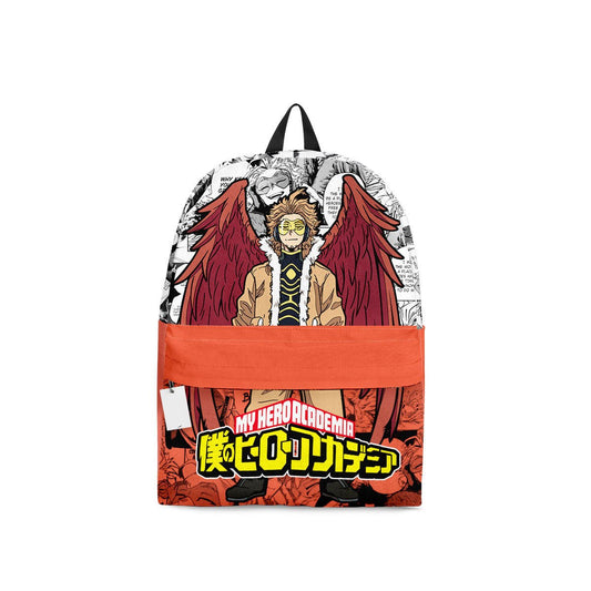 My Hero Academia Backpack Keigo Takami Manga Pattern Backpacks Gray Orange
